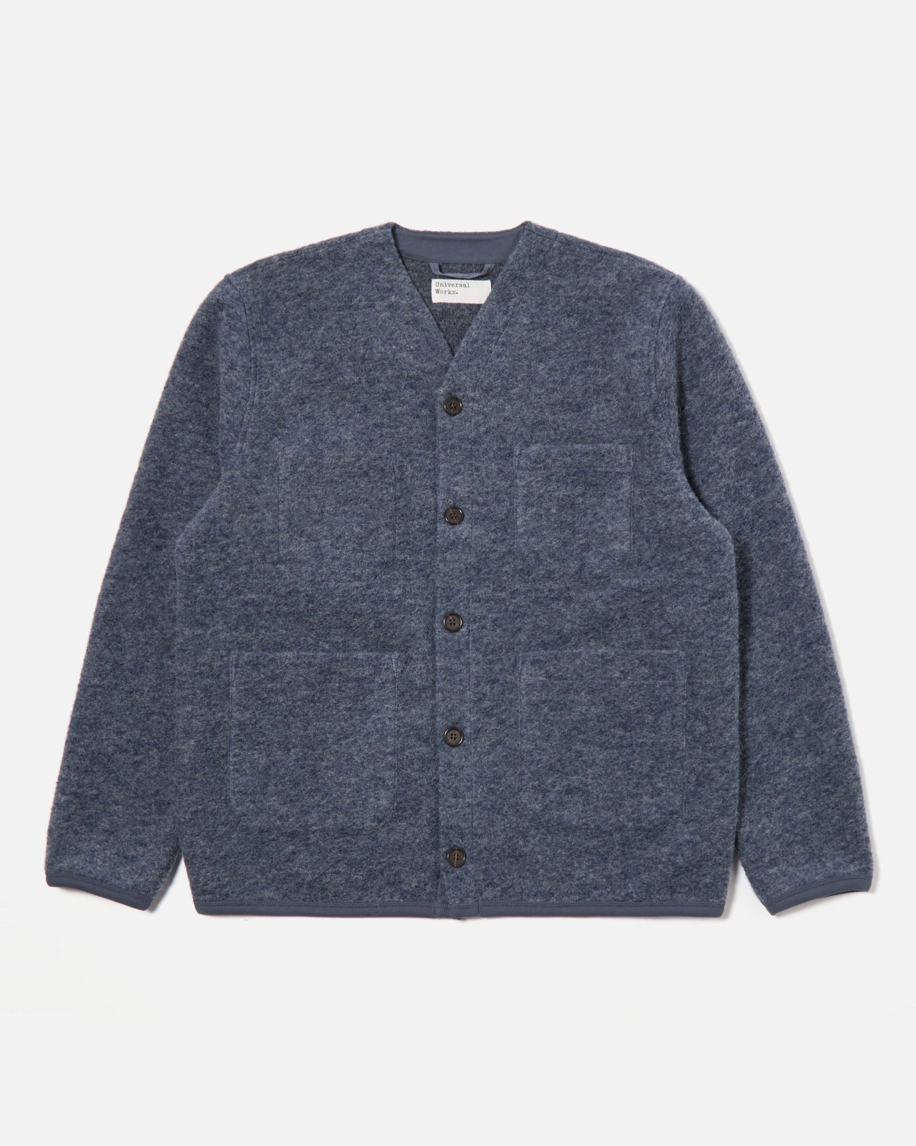 Universal Works Cardigan Slate Blue Knitwear Men