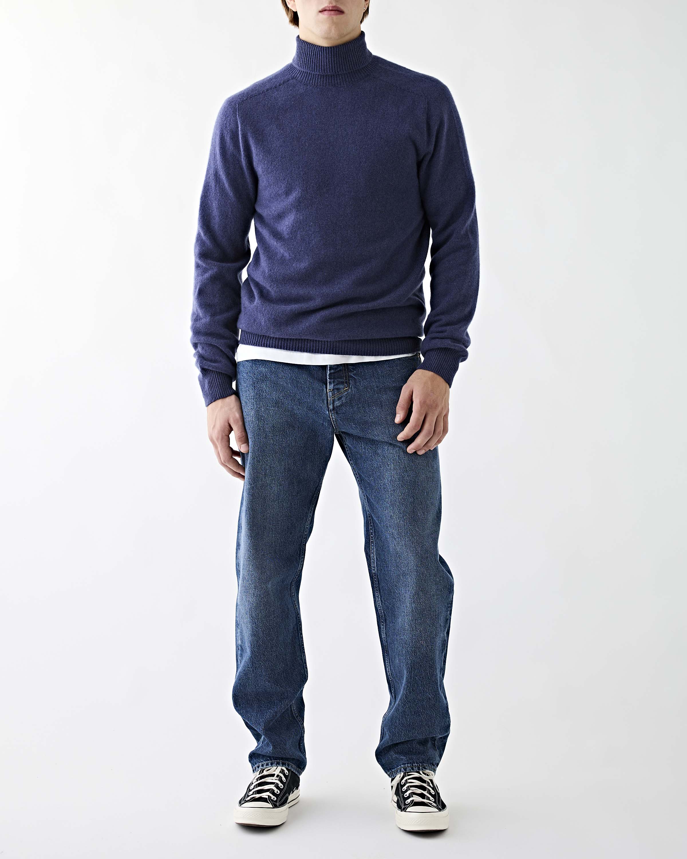 Turtleneck and jeans men hotsell
