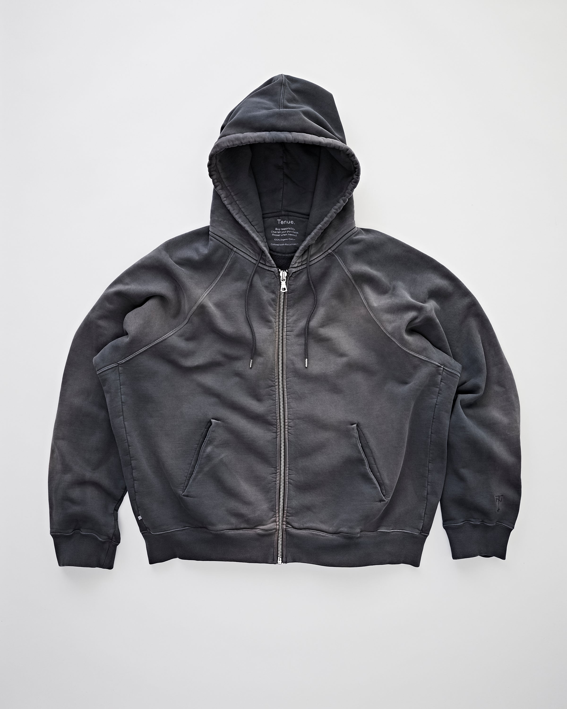 Chris Zip Hoodie Faded Black