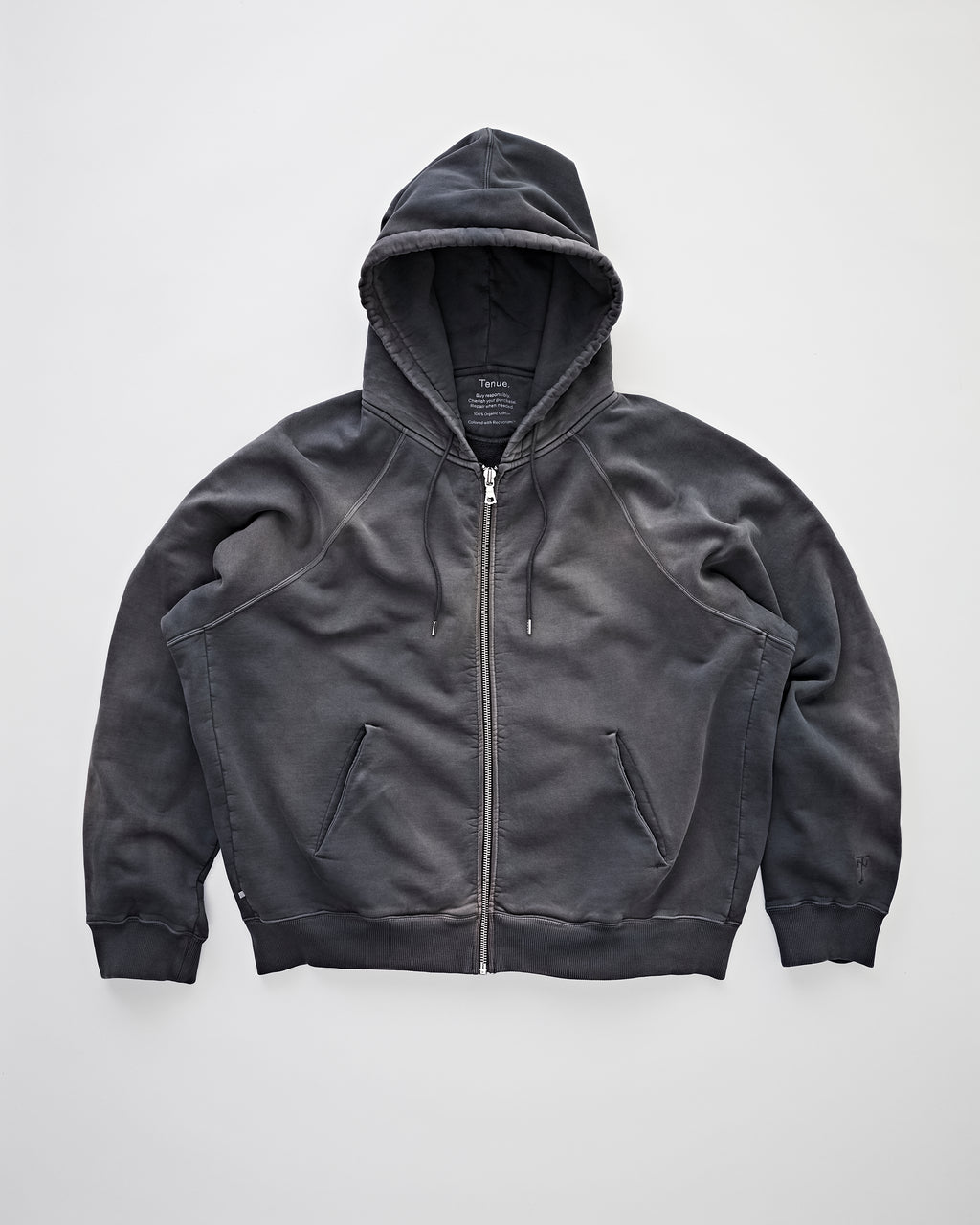 Chris Zip Hoodie Faded Black