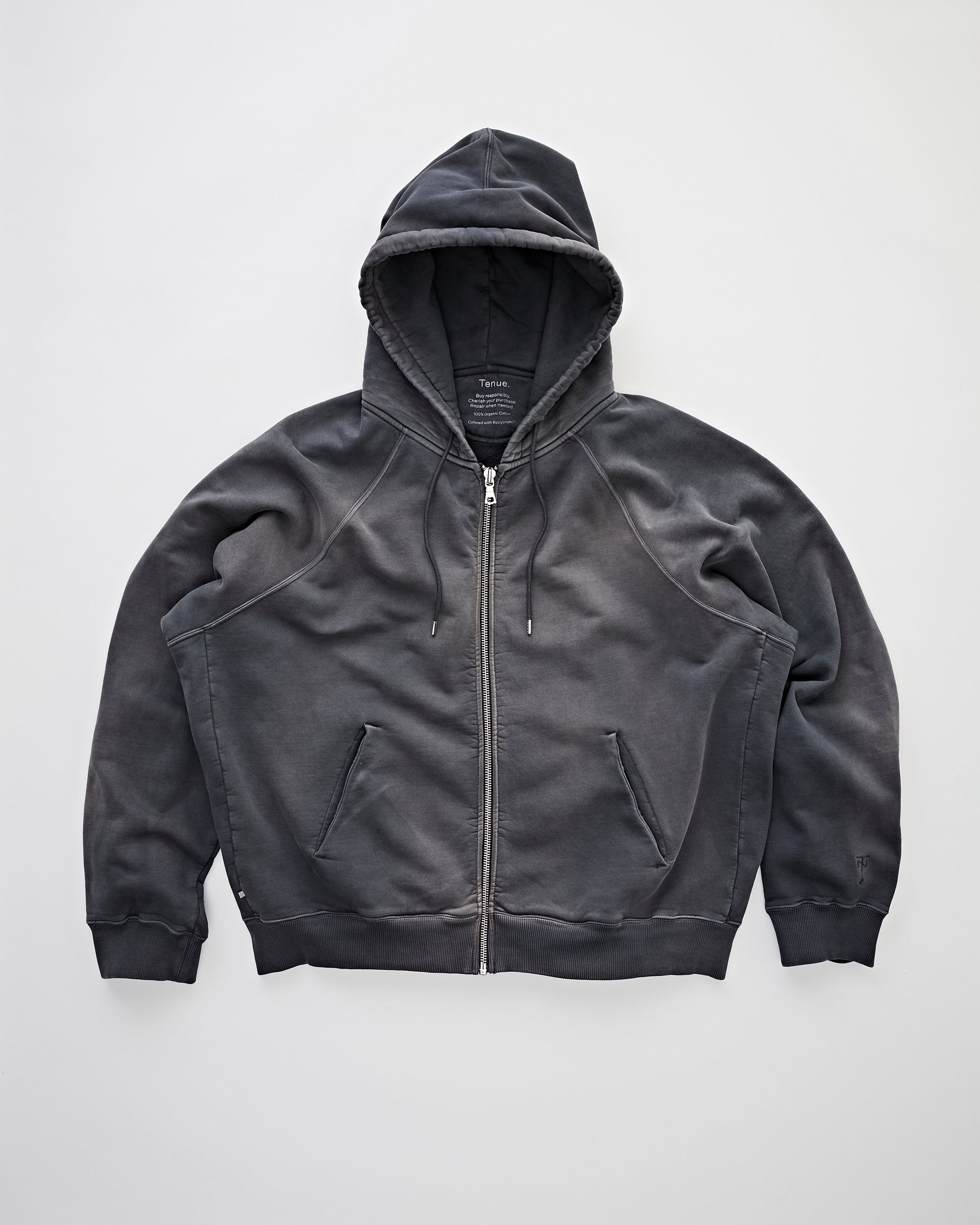 Chris Zip Hoodie Faded Black