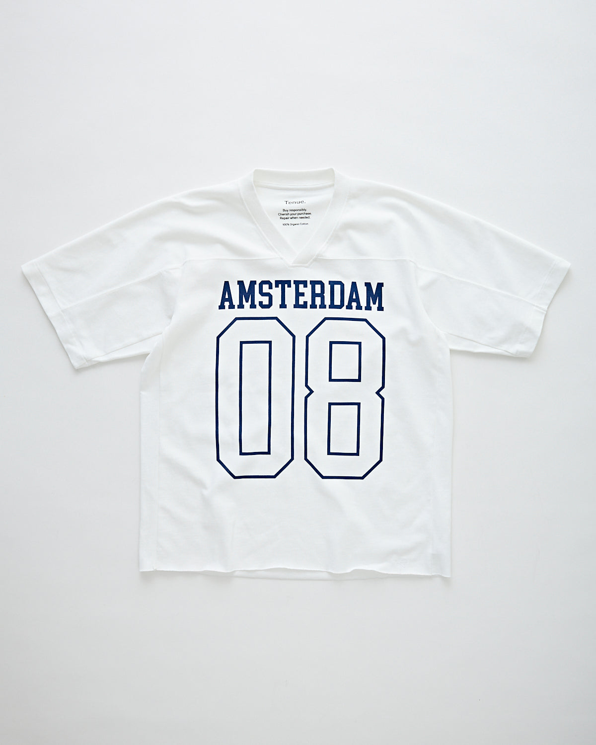 Amsterdam Varsity V-Neck T-Shirt White