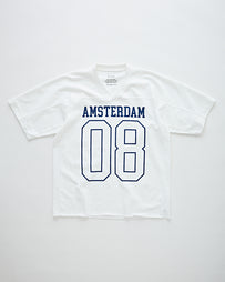 Amsterdam Varsity V-Neck T-Shirt White