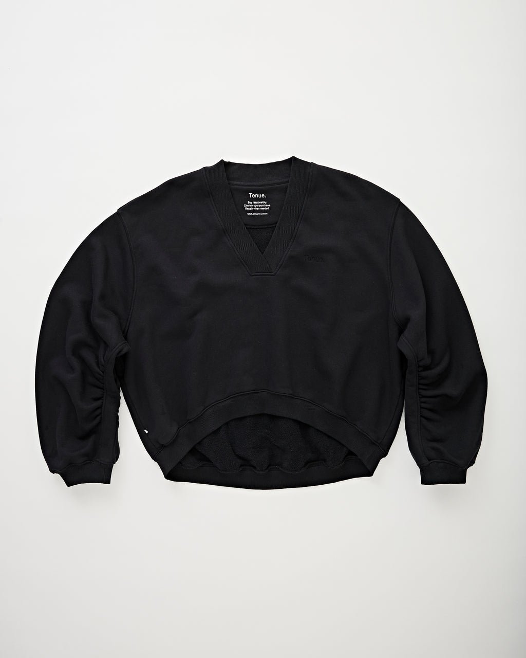 Quinn V-Neck Sweat Dark Black