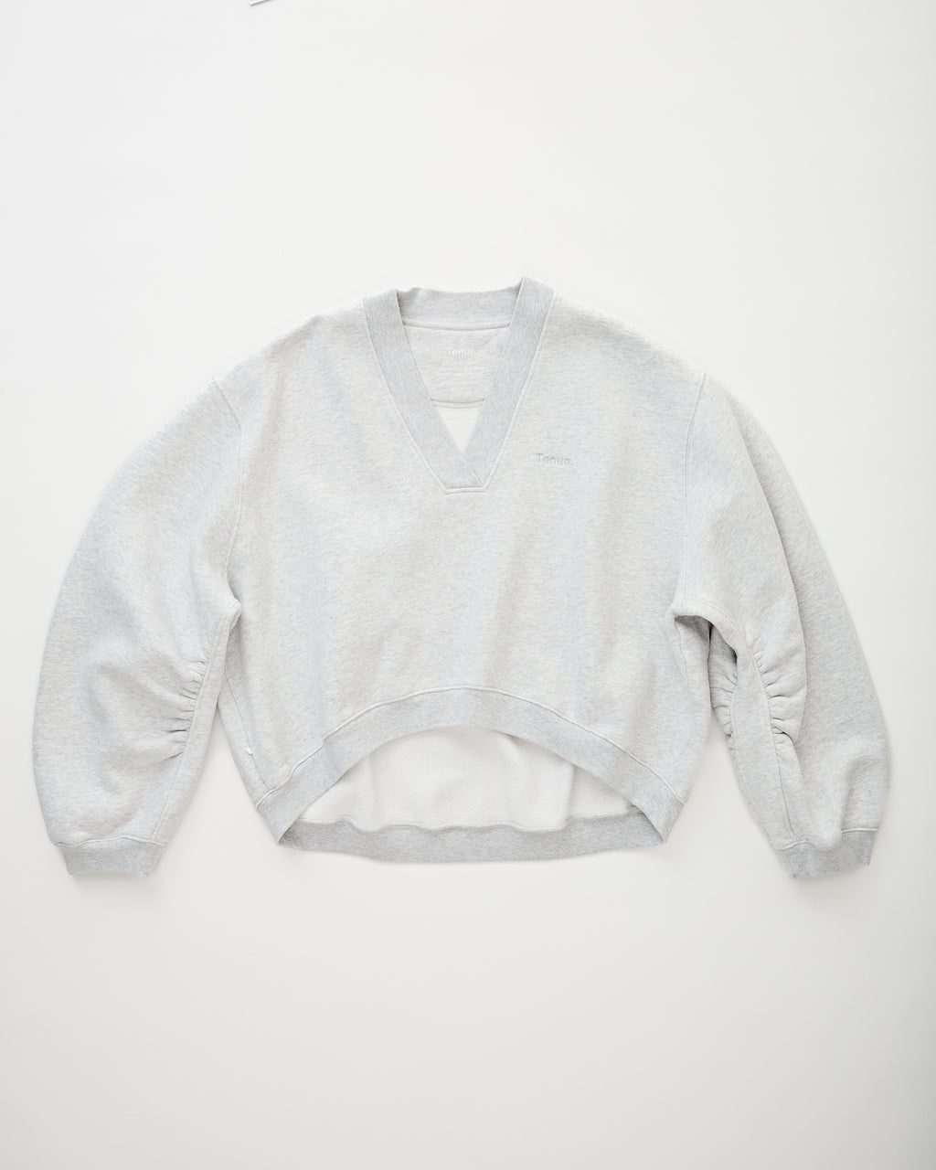 Quinn V-Neck Sweat Light Grey Melange