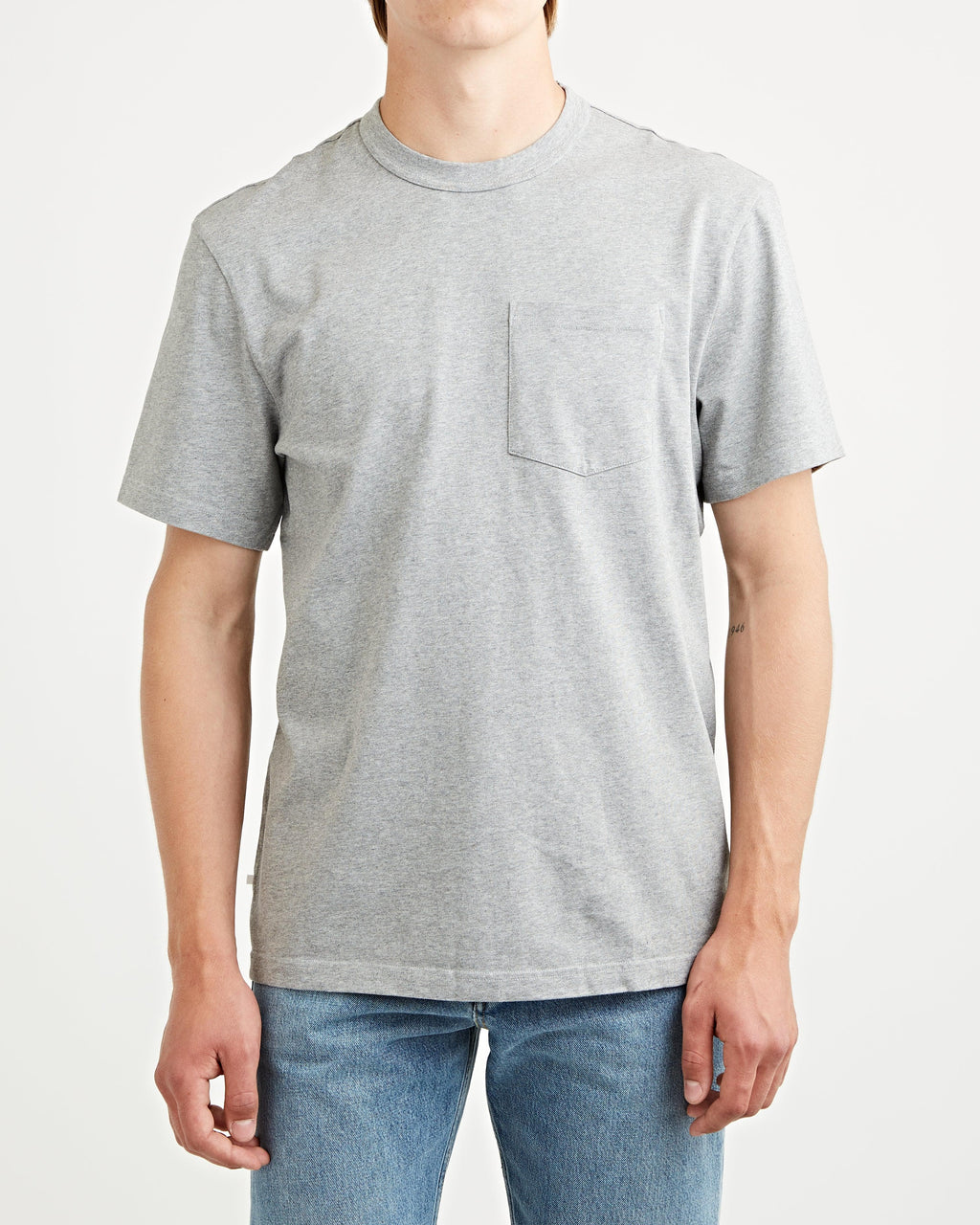 Tenue. John Pocket Tee Heather Grey T-shirt S/S Men