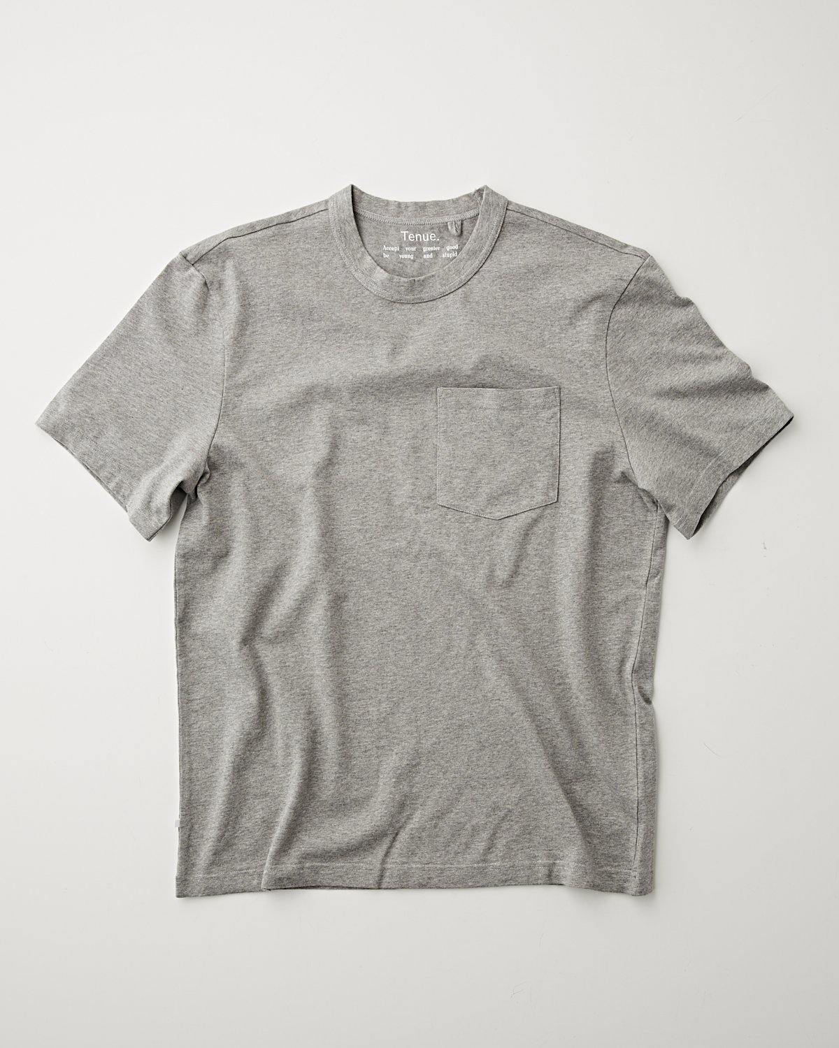 Tenue. John Pocket Tee Heather Grey T-shirt S/S Men