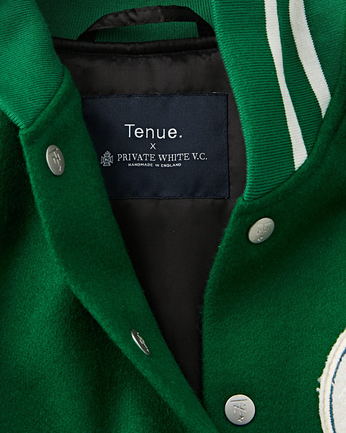 Tenue. Tenue. x Private White V.C. Varsity Jacket Forest Green JKT Short Men